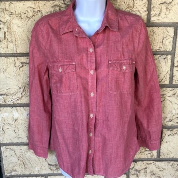 Old navy button up light pink Top Western Size Small - Picture 10 of 11